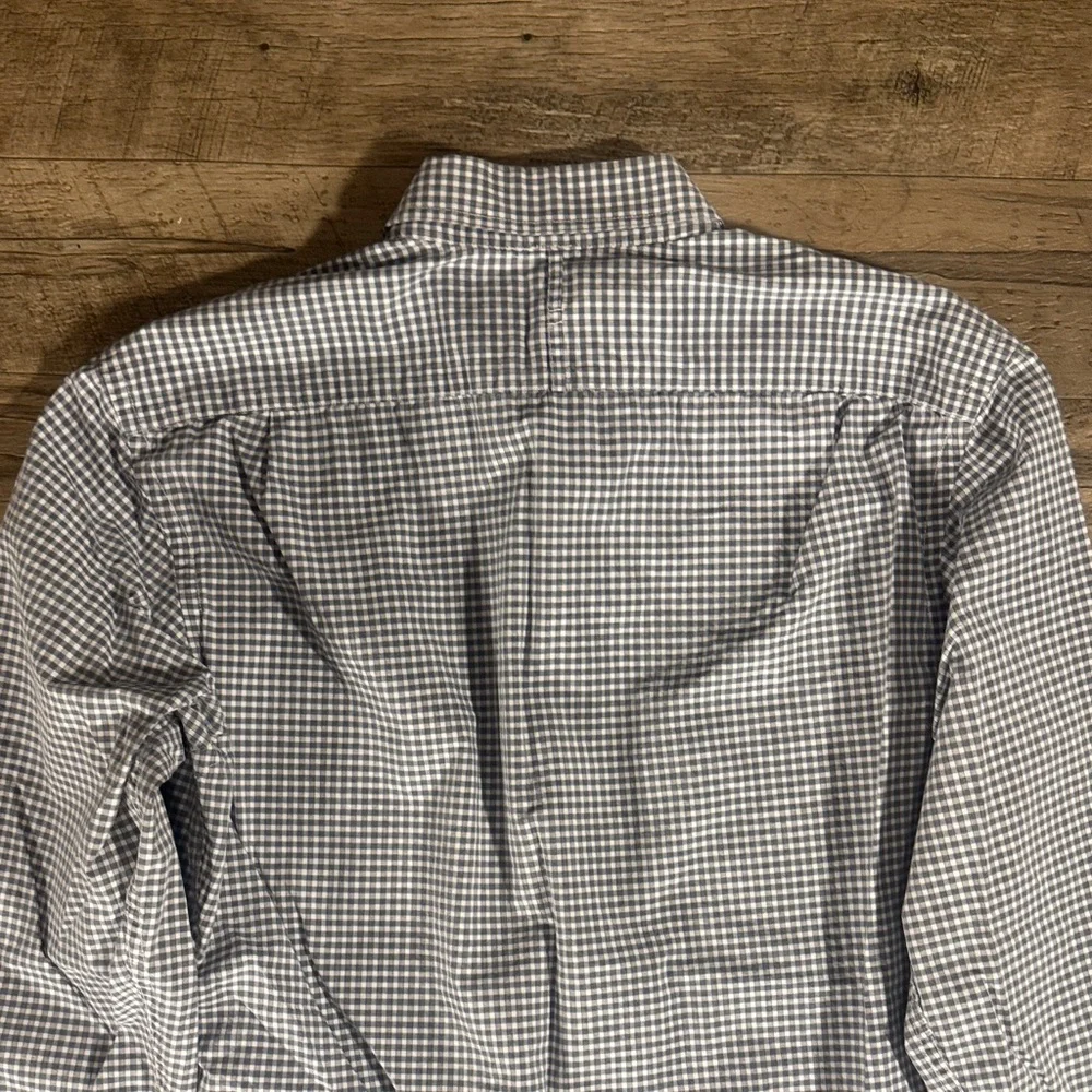 Banana Republic Slimfit Gray Blue and White Checkered Shirt - Size S